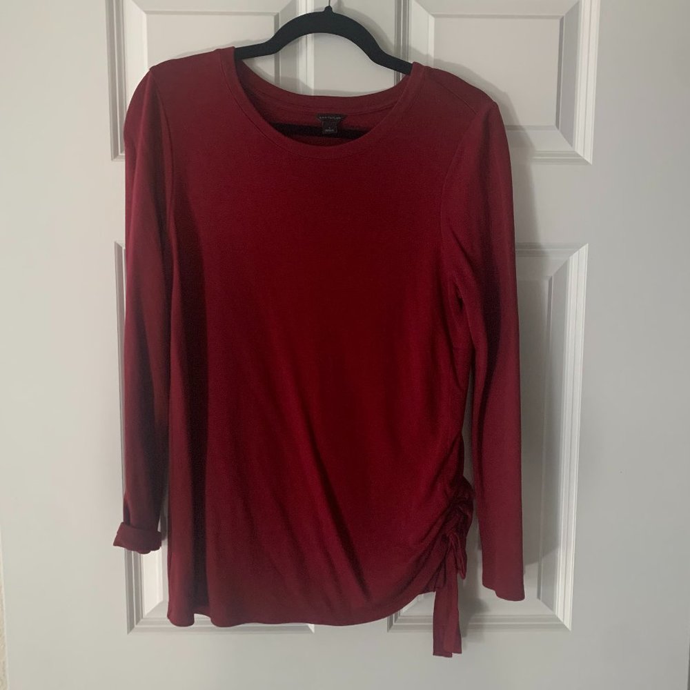 Side Tie Sweater - Burgundy